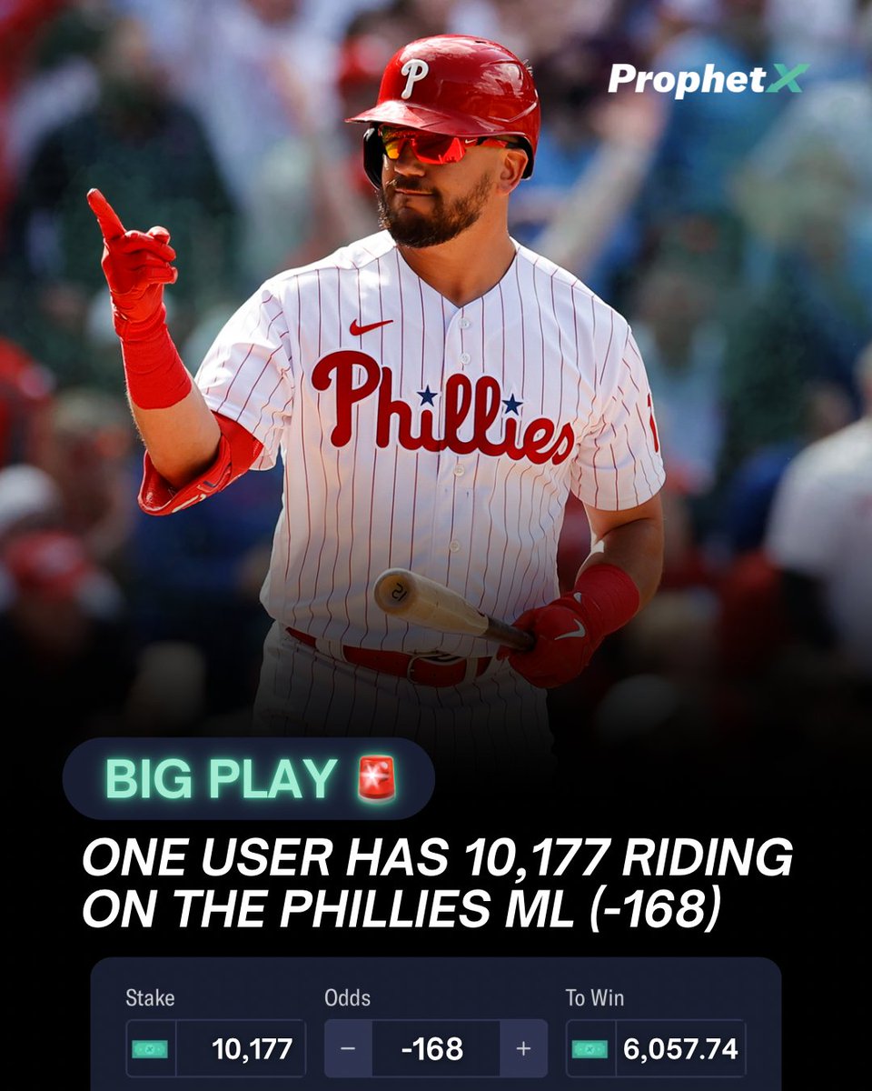 🚨BIG MLB PLAY🚨
One User has a TON of faith in the Phillies today 👀