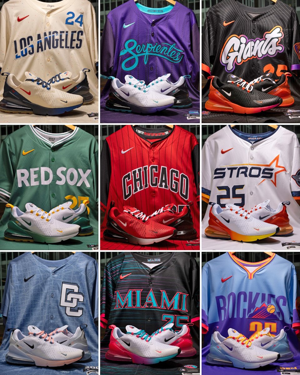 Nike dropped MLB City Connect Air Max shoes for teams with new City Connect uniforms this year 🤯