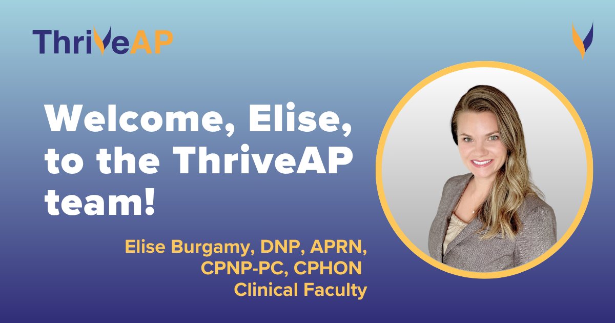 🌟 We’re excited to welcome Elise Burgamy, to the ThriveAP team as Clinical Faculty! With 15+ years of pediatric healthcare experience spanning clinical practice, education, and research, Elise brings deep expertise and a passion for mentoring the next generation of APPs.