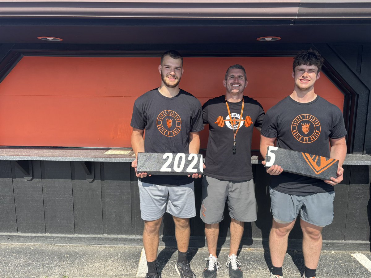 SAINTS: Join me in congratulating Nolan Krzystofiak and Jaxon Fulkerson as they stack today and yesterday’s bricks. These guys are consistent and SAINTS we can always count on to bring it! 
#SAINTSPRIDE 
#BRICKBYBRICK2025