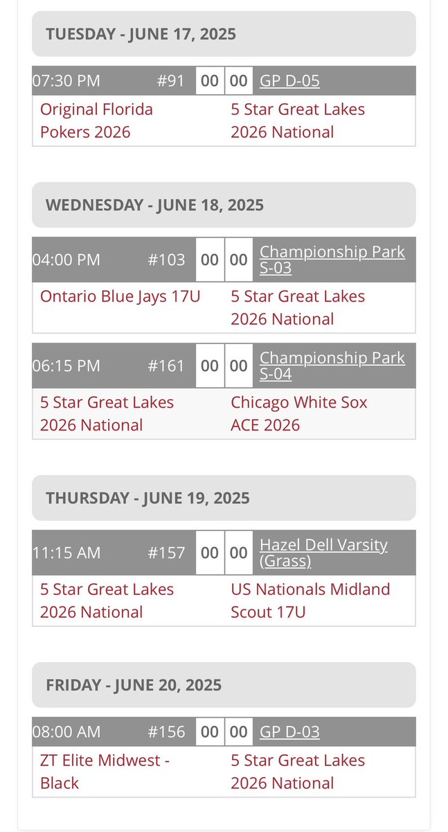 Victor Villegas (@vicmvillegas) on Twitter photo Will be playing at the Midwest Prospect League in Westfield/Kokomo, IN this week. Come watch us compete! #MafiaBoys
<a href="/5stargreatlakes/">5 Star Great Lakes</a> <a href="/CowanJerry/">Jerry Cowan</a> <a href="/5StarGLMWScout/">5 Star National - Great Lakes/Midwest 2026</a> <a href="/Bullpenevents/">Bullpen Tournaments</a> <a href="/BobbyAtTheHub/">Bobby Morris</a> <a href="/LCIndiansBball/">LC Indians Baseball</a> Will be playing at the Midwest Prospect League in Westfield/Kokomo, IN this week. Come watch us compete! #MafiaBoys
<a href="/5stargreatlakes/">5 Star Great Lakes</a> <a href="/CowanJerry/">Jerry Cowan</a> <a href="/5StarGLMWScout/">5 Star National - Great Lakes/Midwest 2026</a> <a href="/Bullpenevents/">Bullpen Tournaments</a> <a href="/BobbyAtTheHub/">Bobby Morris</a> <a href="/LCIndiansBball/">LC Indians Baseball</a>