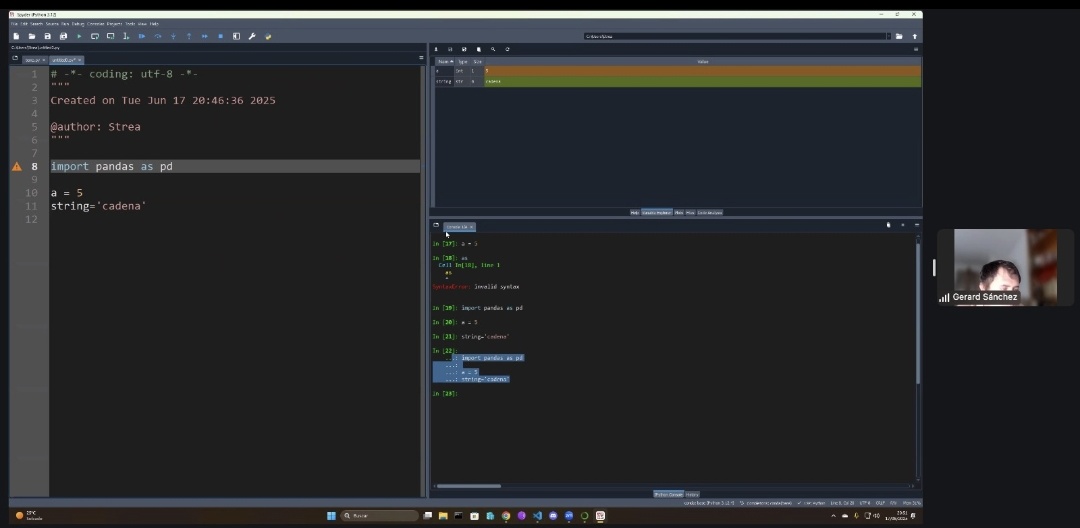 Ya hemos empezado presentando el IDE, variables y algunos tipos de datos. Todavía quedan algunas clases comodín muy básicas sobre Python. 

Todavía estás a tiempo de entrar.