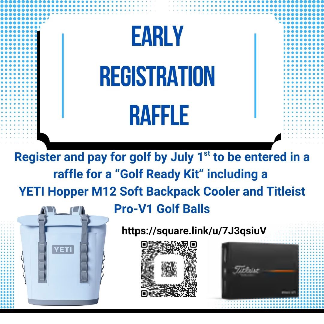 Register and pay for the golf outing using the QR Code or link by July 1st and you will be entered in the early registration Raffle!  square.link/u/7J3qsiuV <a href="/WeAreMAPSchools/">MerrillAreaPublicSch</a>