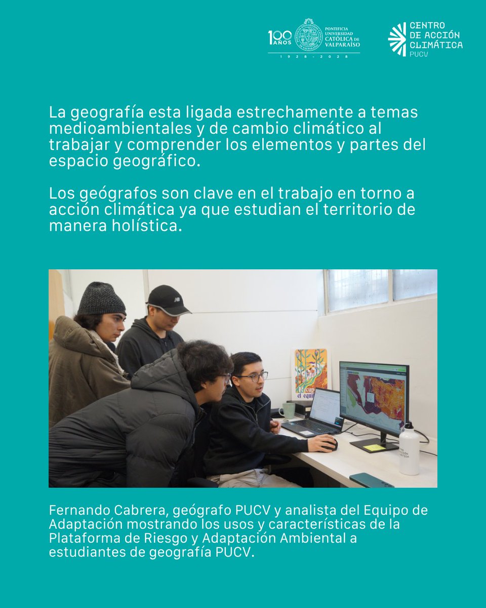 Esta mañana recibimos a la profesora Francisca Días y sus alumnos de 4º año de Geografía #PUCV del ramo de Geografía Ambiental 🤝🏻