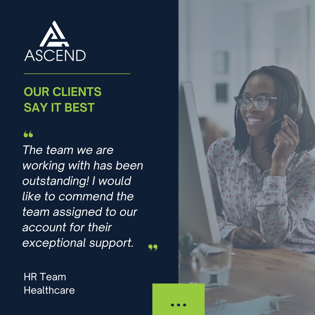 Ascend_PS's tweet image. As we work with clients leveraging their @UKGInc  solutions, the @Ascend_PS team consistently delivers outstanding service.

We&apos;d like to be y͟o͟u͟r͟ outstanding UKG services partner ➡️ ascendps.com

#UKGOutstandingService #ExceptionalSupport #DependablyExceptional…