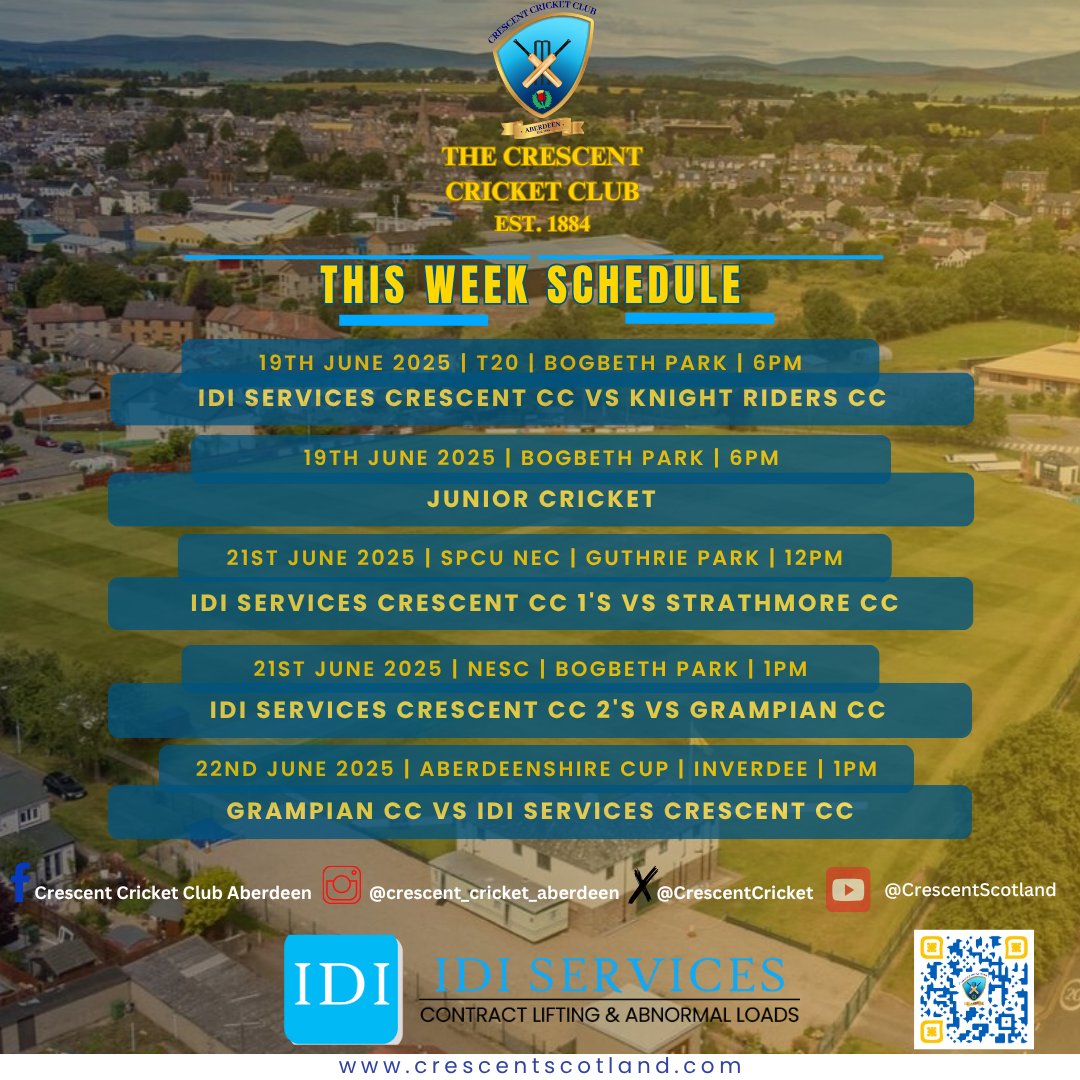 Crescent Cricket Club (@crescentcricket) on Twitter photo What's on this week!! πππ
Our sponsors
#idiservices
<a href="/streamlineship/">Streamline Shipping</a>
#thegourmetpalette
@forfarpremierstore
#thehardwarestores
<a href="/BrechinBucs/">Brechin Buccaneers</a>
#covepremier
#crescentscotland
#crescentcricket
<a href="/krcc_aberdeen/">KRCC Aberdeen</a>
<a href="/Strathmorecrick/">Strathmore cricket c</a>
#grampiancc What's on this week!! πππ
Our sponsors
#idiservices
<a href="/streamlineship/">Streamline Shipping</a>
#thegourmetpalette
@forfarpremierstore
#thehardwarestores
<a href="/BrechinBucs/">Brechin Buccaneers</a>
#covepremier
#crescentscotland
#crescentcricket
<a href="/krcc_aberdeen/">KRCC Aberdeen</a>
<a href="/Strathmorecrick/">Strathmore cricket c</a>
#grampiancc