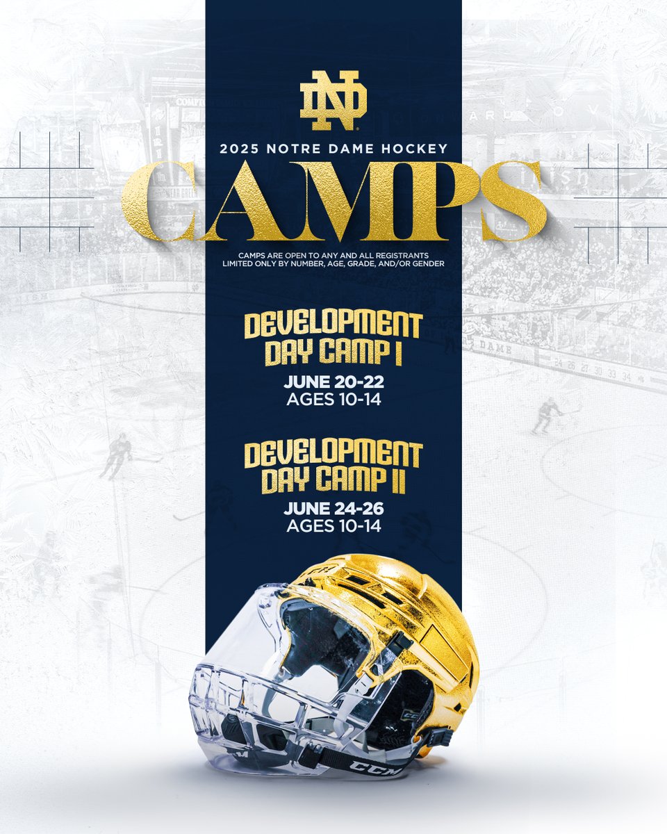 𝙰 𝚗𝚎𝚠 𝚎𝚛𝚊 𝚋𝚎𝚐𝚒𝚗𝚜 👀

Don't miss your chance to be a part of history and learn from some Irish greats, both past and present, at Session I of our summer camp series.

Just 48 hours out! ☘️

🔗 fightingirish.com/hockey-camps/

#GoIrish