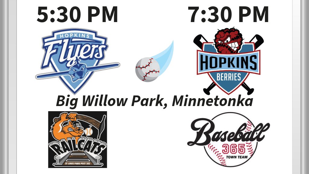 Hopkins Berries (@hopkinsberries) on Twitter photo Get out early to Big Willow Park for a double dose of Hopkins Baseball!
⚾️ @HopkinsPost320 🆚 <a href="/SLP_Baseball/">St. Louis Park High School Baseball</a>
⚾️ Hopkins Berries 🆚 @Baseball365Team Get out early to Big Willow Park for a double dose of Hopkins Baseball!
⚾️ @HopkinsPost320 🆚 <a href="/SLP_Baseball/">St. Louis Park High School Baseball</a>
⚾️ Hopkins Berries 🆚 @Baseball365Team