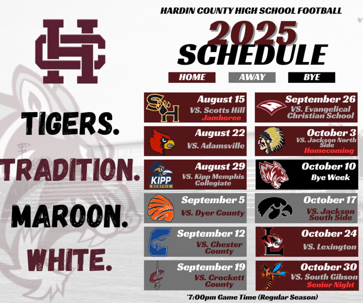 🐅 Who’s ready for some football?

The full 2025 schedule is here—make sure your Friday nights are free.