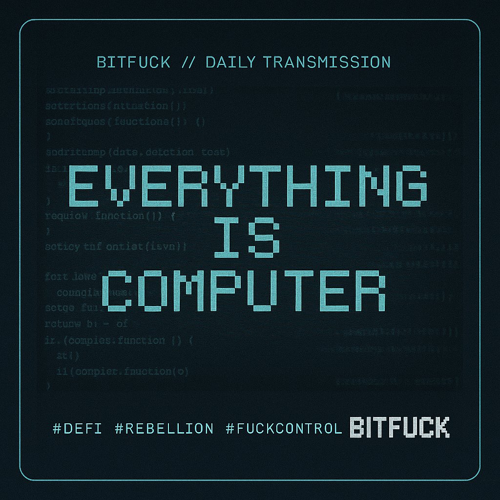 BitfuckToken's tweet photo. @jthasti68191 everything is computer 😉 https://t.co/tdA58Xcp4G