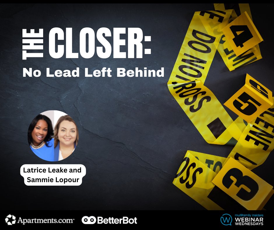 brentwilliams2's tweet image. Get ready to transform your approach and leave no lead behind ensuring every potential resident has a compelling reason to lease with you. Sign-up here: multifamilyinsiders.com/shop-multifami… #WebinarWednesdays #MultifamilyInsiders