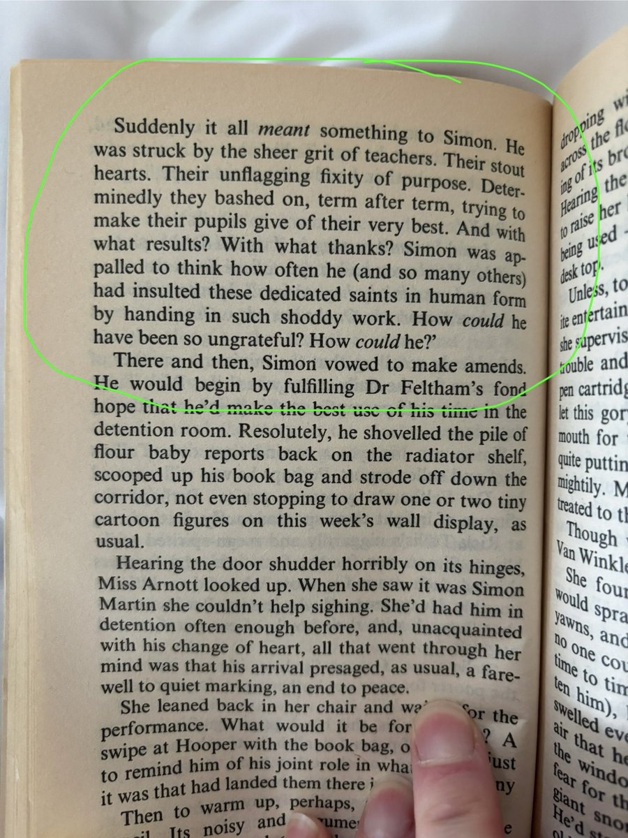 For all the teachers out there, this from Anne Fine’s ‘Flour Babies’ ❤️