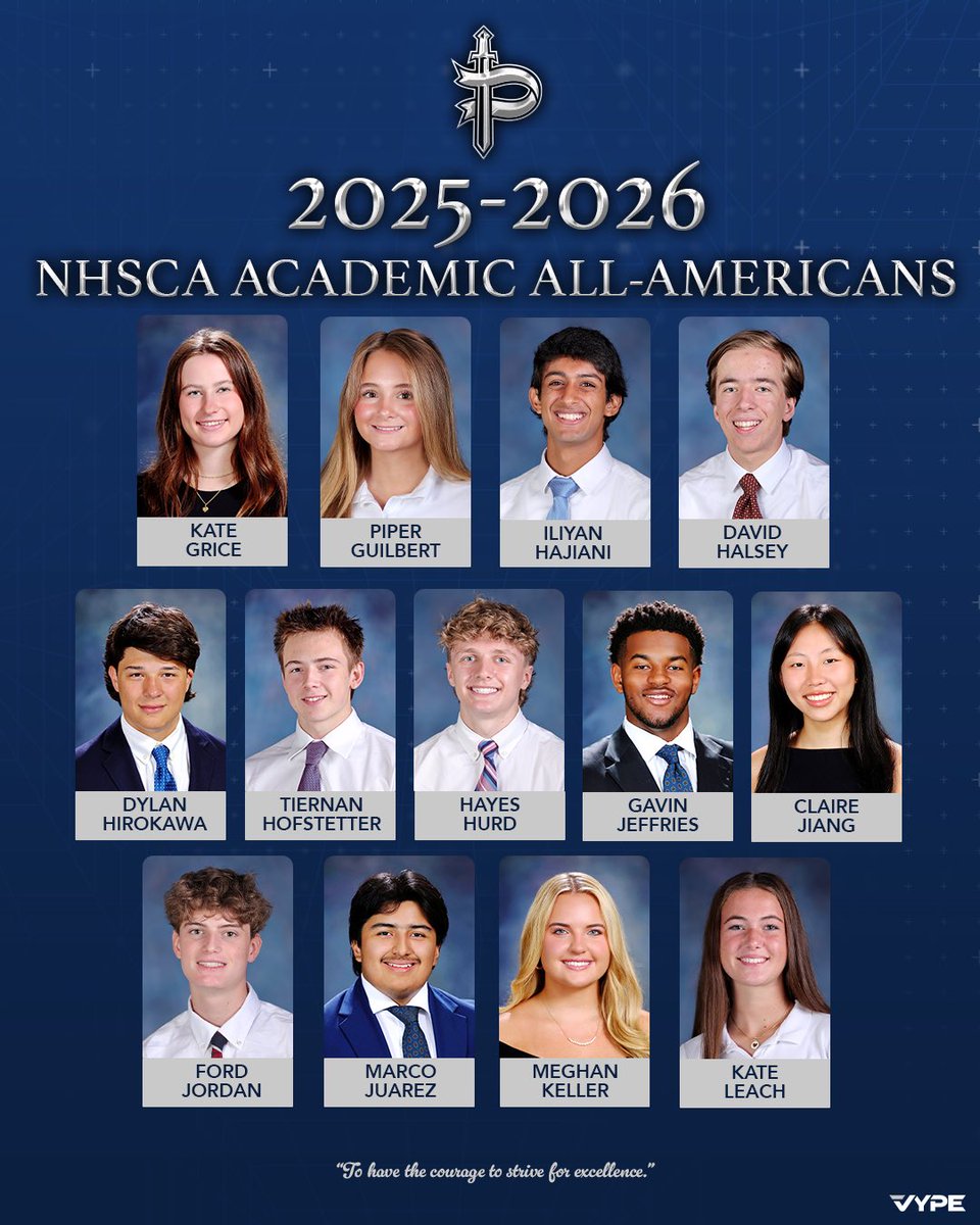 Congratulations to our Upper School student-athletes who were recognized as 2025-26 Academic All-Americans by the National High School Coaches Association (NHSCA) last month. Well done! #StudentAthletes #PK4L