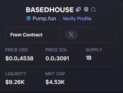 BrunaFXTN's tweet image. Caught #BASEDHOUSE at $4.53K MC 💎
Now, sitting at $579K 🚀
Private TG only. DM if you’re serious 🔐

4tSfYaD4DL3bdN4LvPhFgw37yGY3xeoVvvstoZ46mGb5

#crypto degen #memecoin #Blockchain