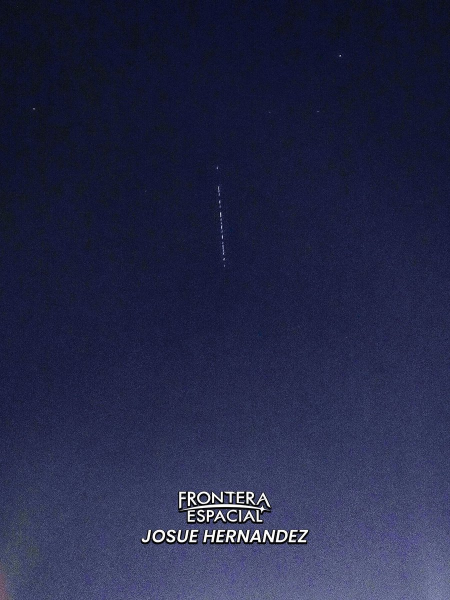 🇲🇽🛰️ ¡OJOS AL CIELO PARA MÉXICO! 👀
Este martes, el noreste del país podrá tener la posibilidad de ver un TREN STARLINK con 26 satélites en fila. ¡Un fenómeno impresionante de ver! Ocurrirá entre 20:11-20:16 hora del centro, para NL/Tamps/Veracruz/etc.

¡COMPARTE! 🔁❤️