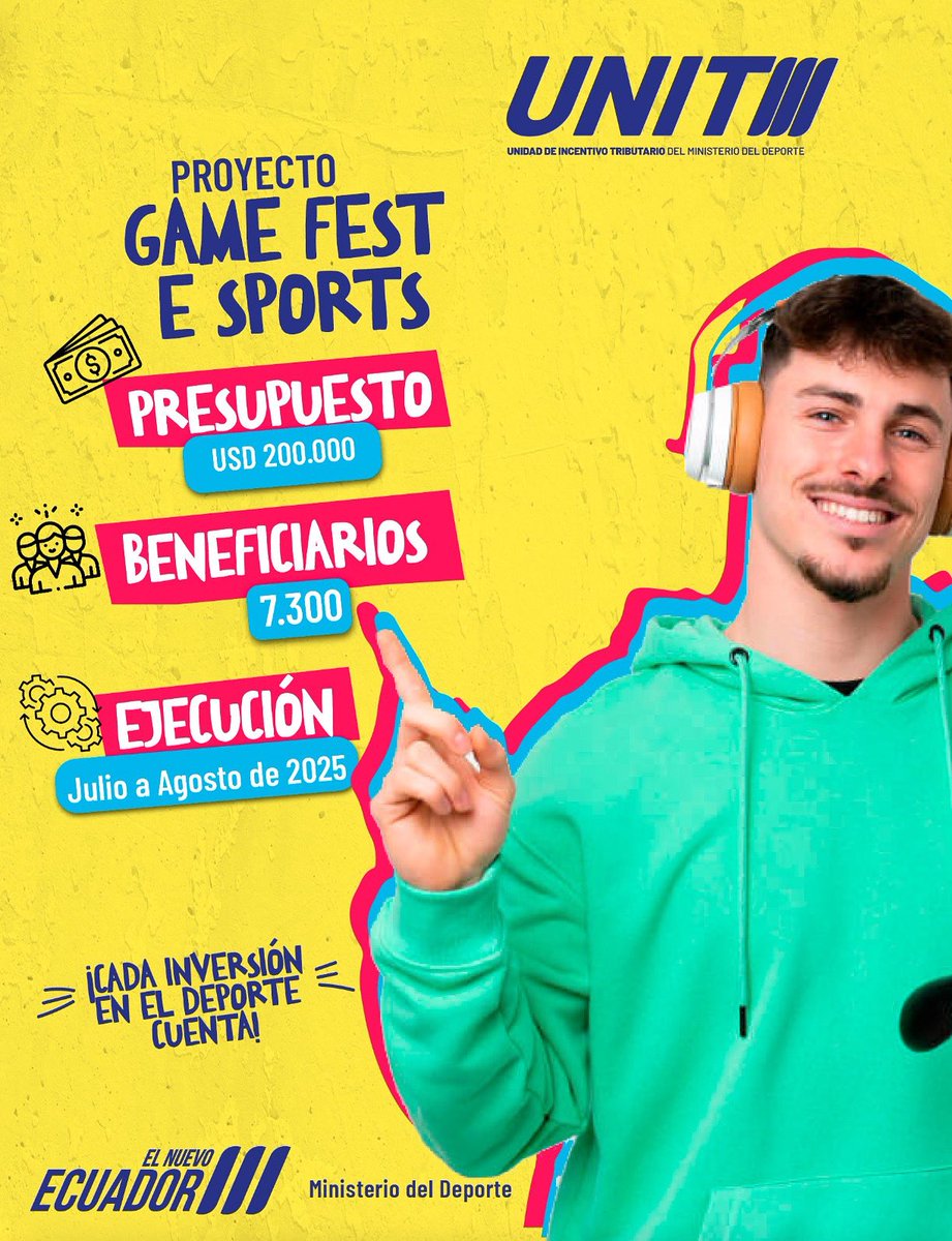 DeporteEc's tweet photo. ¡Llega el primer GameFest Ecuador!
Un evento dedicado a celebrar la cultura gamer y la industria de los videojuego, promoviendo su impacto deportivo, recreacional, cultural y económico.
#IncentivoTributario https://t.co/mQ6HrTWeHy