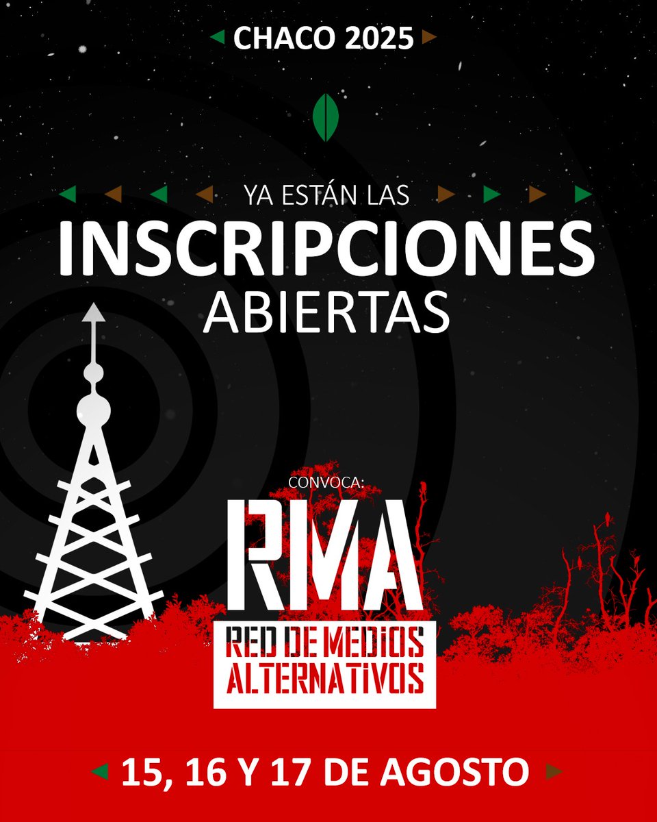 YA ESTÁ DISPONIBLE EL FORMULARIO DE INSCRIPCIÓN PARA EL 19° ENCUENTRO DE LA COMUNICACIÓN COMUNITARIA, ALTERNATIVA Y POPULAR

📆 15, 16 y 17 de agosto.
📍Resistencia, Chaco.
🔗forms.gle/A7VstL4FWy6eoP… 

Nos esperan charlas, paneles y talleres ¡La inscripción es libre y gratuita!
