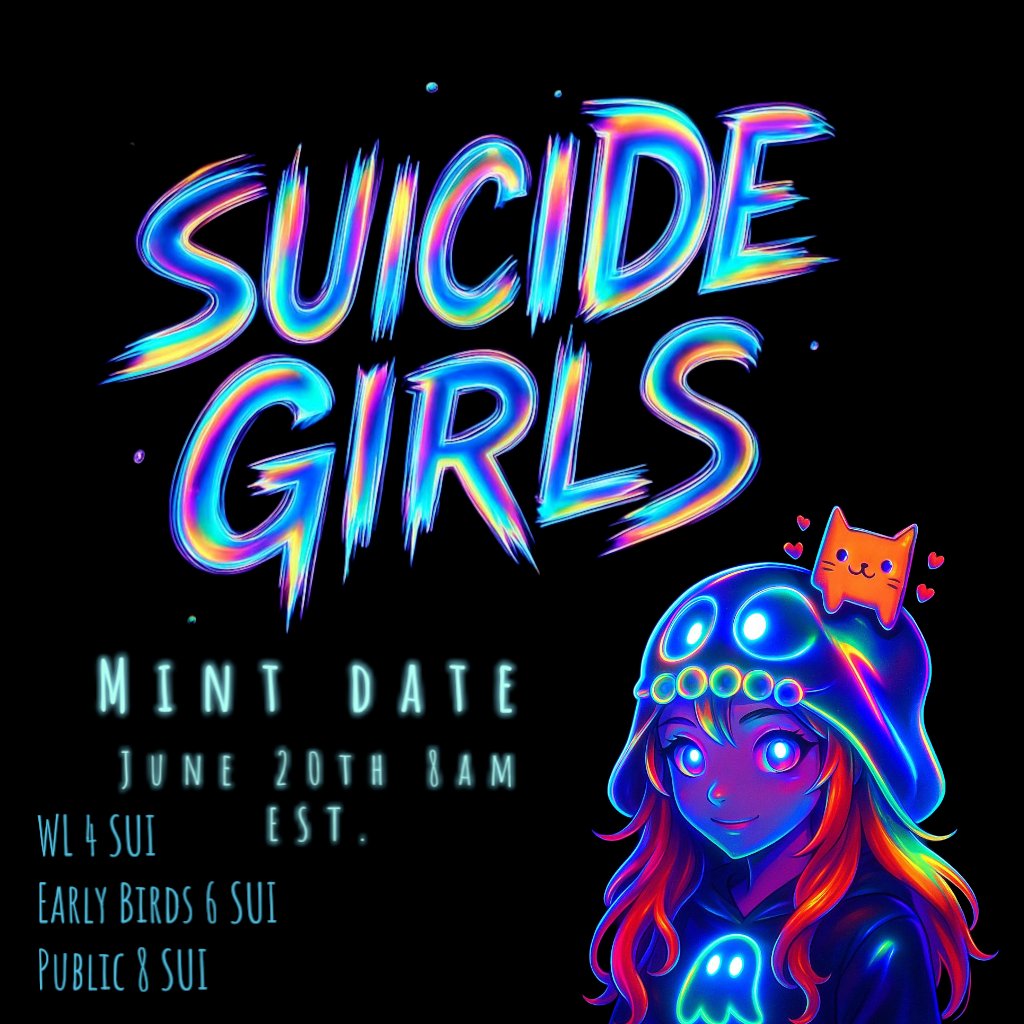 🚨MINT DETAILS🚨
Official WL date JUNE 20th! 8am EST. 

**Prices are subject to slight adjustment up until mint date due to market volitility. 

Do you still want to be whitelisted ? Post SUI address below 👀