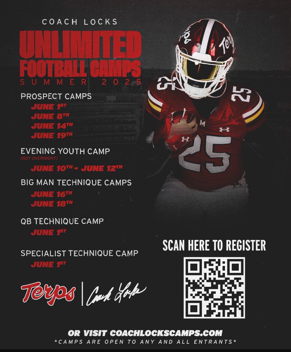 Kevin Cameron (@kevincameron190) on Twitter photo I will be competing in <a href="/CoachLocks/">Michael Locksley</a> Maryland’s Prospect Camp on the 19th (Morning Session 8-12) . Ready to work! <a href="/Coachlanese13/">Coach George</a>
<a href="/hopwood_rj/">RJ Hopwood</a>
<a href="/jacksonsumlin/">Jackson Sumlin</a>
<a href="/DavidBrownlee_/">David Brownlee</a>
<a href="/coachjthomas11/">James Thomas Jr</a>
<a href="/TedMonachino/">Ted Monachino</a>
<a href="/CaseyWasserman6/">Casey Wasserman</a>
<a href="/D_Wrobo/">Damian Wroblewski</a>
<a href="/CLiuget/">Corey Liuget</a>
<a href="/TerpRecruiting/">Terps Recruiting</a>
<a href="/ChuckDouglas_/">Cʜᴜᴄᴋ ᴅᴏᴜɢʟᴀs ✪</a> I will be competing in <a href="/CoachLocks/">Michael Locksley</a> Maryland’s Prospect Camp on the 19th (Morning Session 8-12) . Ready to work! <a href="/Coachlanese13/">Coach George</a>
<a href="/hopwood_rj/">RJ Hopwood</a>
<a href="/jacksonsumlin/">Jackson Sumlin</a>
<a href="/DavidBrownlee_/">David Brownlee</a>
<a href="/coachjthomas11/">James Thomas Jr</a>
<a href="/TedMonachino/">Ted Monachino</a>
<a href="/CaseyWasserman6/">Casey Wasserman</a>
<a href="/D_Wrobo/">Damian Wroblewski</a>
<a href="/CLiuget/">Corey Liuget</a>
<a href="/TerpRecruiting/">Terps Recruiting</a>
<a href="/ChuckDouglas_/">Cʜᴜᴄᴋ ᴅᴏᴜɢʟᴀs ✪</a>