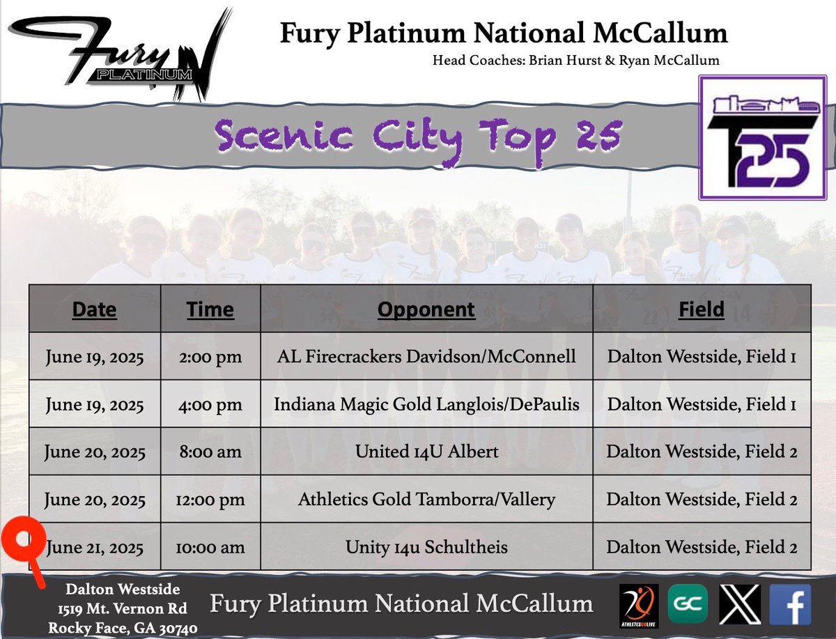 Jaiden McCallum 2028 (@jaidenm2028) on Twitter photo So excited to hit the field with my girls this weekend in Dalton, GA!!!! 🖤🤍
<a href="/VAFuryPlat2028/">Fury Platinum National - McCallum 2028</a> So excited to hit the field with my girls this weekend in Dalton, GA!!!! 🖤🤍
<a href="/VAFuryPlat2028/">Fury Platinum National - McCallum 2028</a>