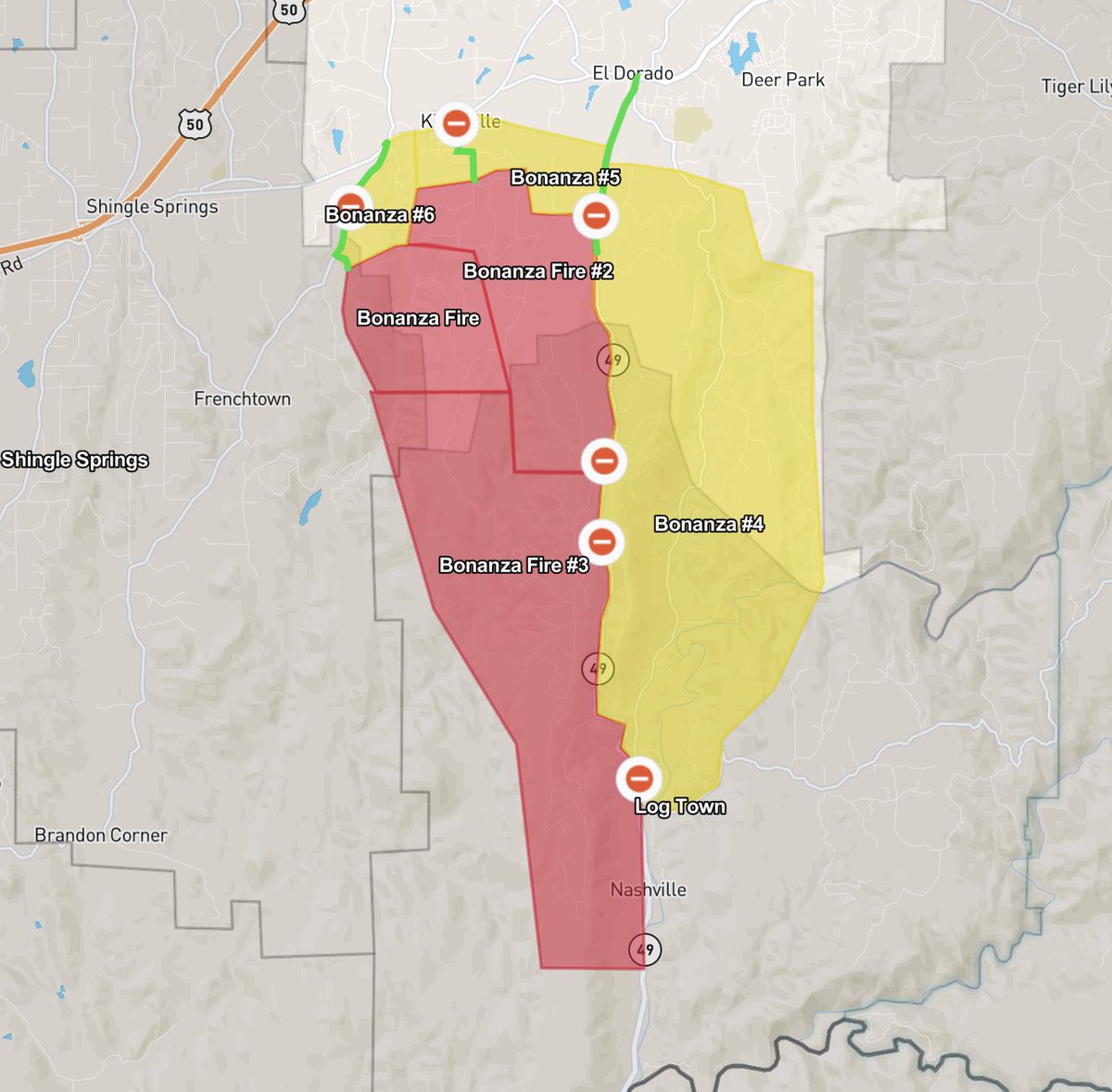 Mandatory Evacuation Orders have been increased. Evacuation Warnings have been added to the east of Hwy 49. Please go to perimetermap.com for further information.