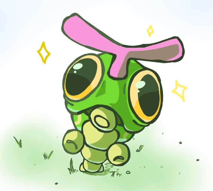 morgandcheez's tweet photo. Me waiting for the trainer in fromt of me to give me a plush of myself (everyone in viridian forest said he stuffs caterpies) https://t.co/i1gTiSh8kf