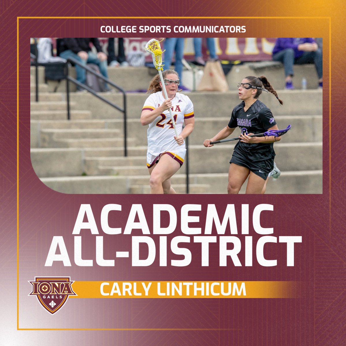 IonaGaels's tweet image. Congratulations to Ava, Kira and Carly of @IonaLacrosse on being named to the Academic All-District Team!
#GaelNation | #IWL
