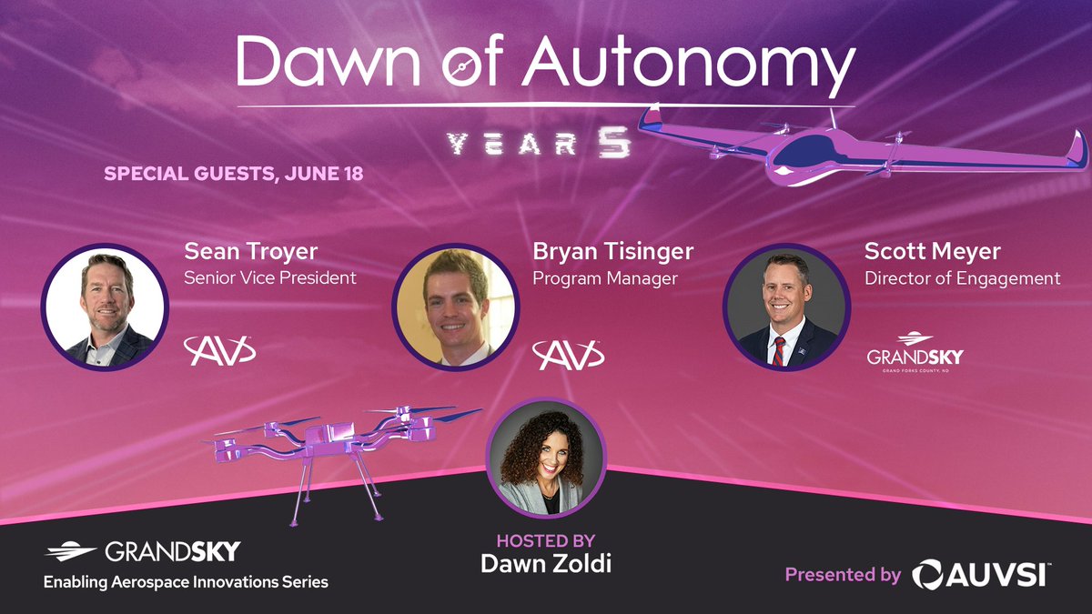 TODAY on the 🌅 Dawn of Autonomy: AV's (formerly BlueHalo) Bryan Tisinger and Sean Troyer, alongside Scott Meyer, from <a href="/GrandSkyND/">Grand Sky</a>.  Tune in as they break down the state’s latest drone laws, including its bold stance on Chinese drone bans. 🔗youtube.com/live/xeLS9VTvY…