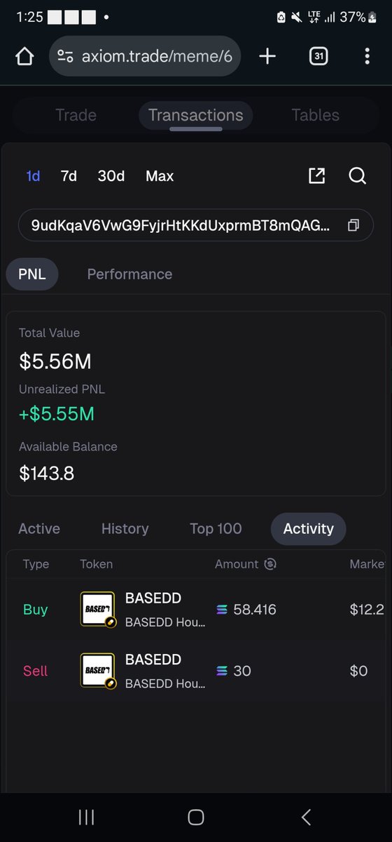 $Basedd is a Scam... hope you're  aware.. 

Dev wallet bought $8.6k and hold .. Market cap currently at 7.7m cap

Dev wallet is worth $5.6m .. 

Trade wisely.. Retweet this post and follow for more..