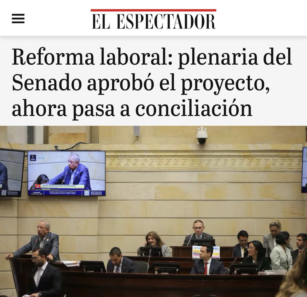 Acaba de ser aprobada la #ReformaLaboral en Plenaria de Senado. Abro 🪡🧵 para contarles algunos de los puntos que quedaron y que le darán más dignidad y garantías a los trabajadores en Colombia.