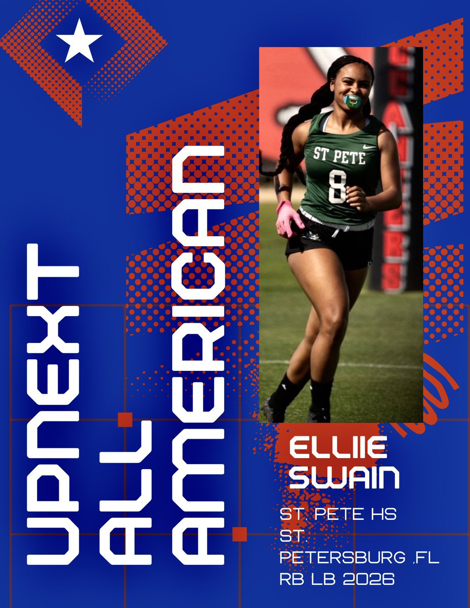 Eillie Swain 2026 RB LB ST. Pete High School Petersburg, Fl will be playing in the UPNEXT Flag Football ALL AMERICAN GAME August 2, 2025 @ Odis Spencer stadium