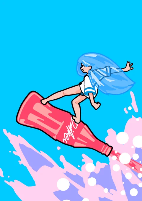 暑いので涼しい絵を #イラスト