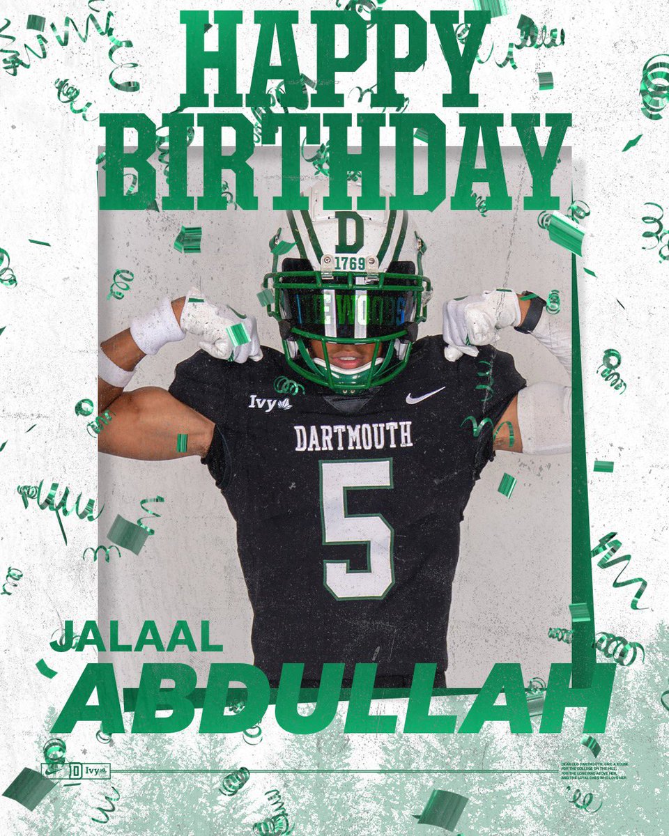 JAbdullah2026's tweet photo. Thank you for the birthday wishes @DartmouthFTBL! https://t.co/efbooCNwzM