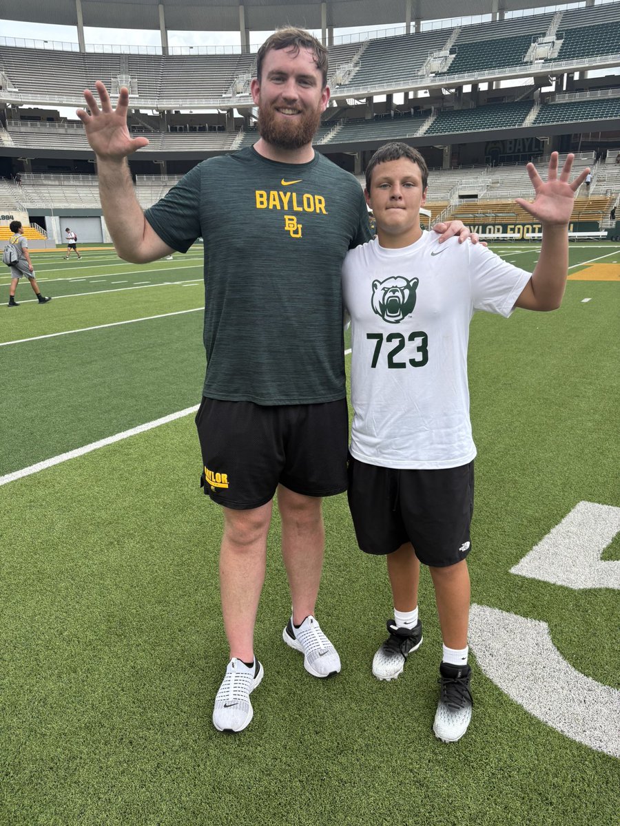 Had a great time a Baylor camp I wanna say thanks to Connor Calvin for the coaching on my form and technique at camp