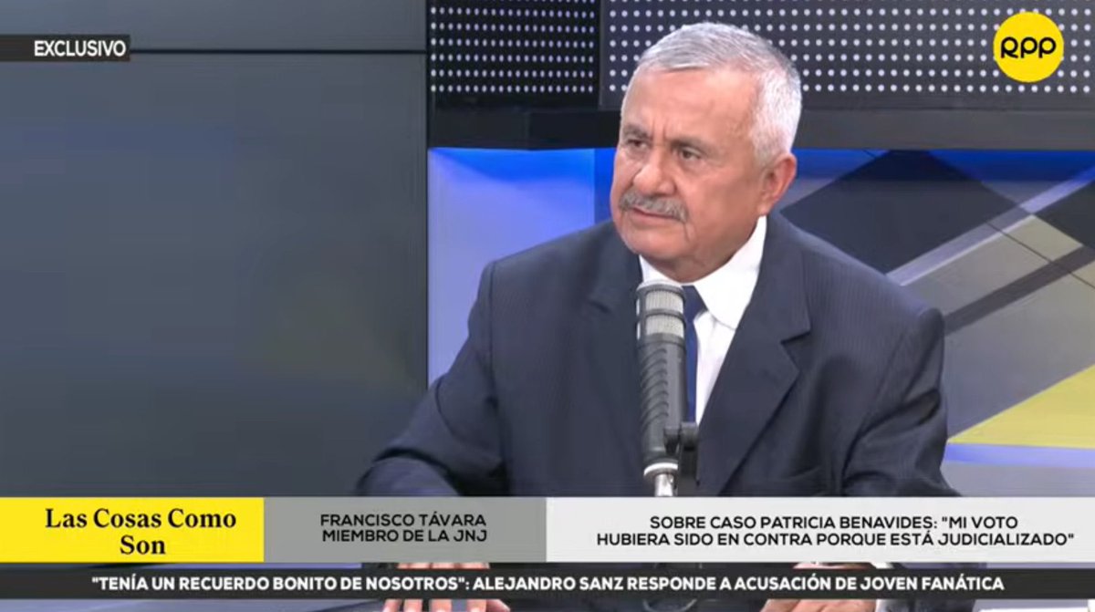 #LoÚltimo 🚨 El miembro de la Junta Nacional de Justicia, Francisco Távara, confirmó que no votó en el caso de Patricia Benavides, tal como reveló OjoPúblico el domingo.

📷Captura de RPP
