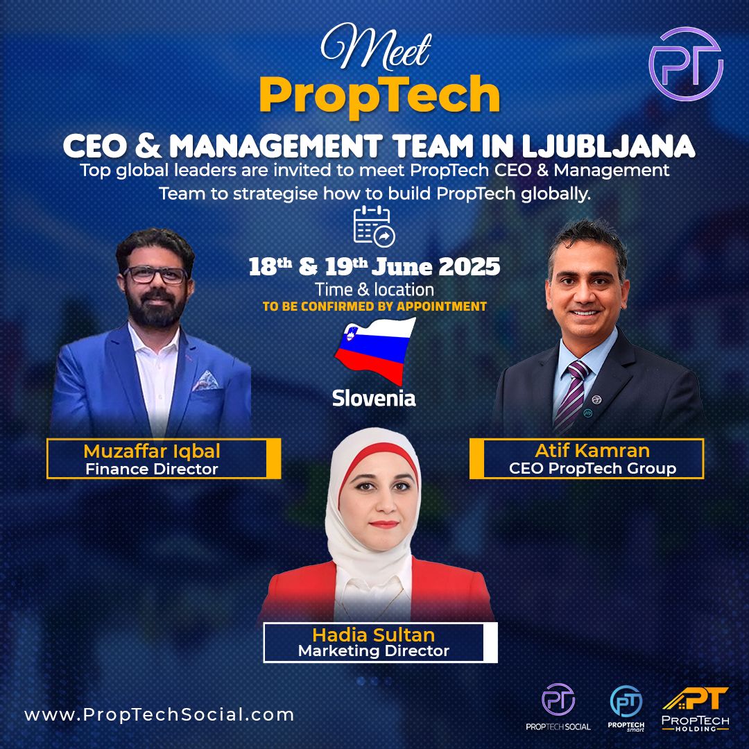PtekHolding's tweet image. 📍 Meet the PropTech CEO &amp;amp; Management Team in Ljubljana!
🗓️ June 18–19, 2025
🌍 Let’s strategize the global future of PropTech by appointment only.

🌐 PTEK.ai | proptechsocial.com | ptekholding.com  

#PropTechGroup #PTEK #Web3RealEstate #Ljubljana