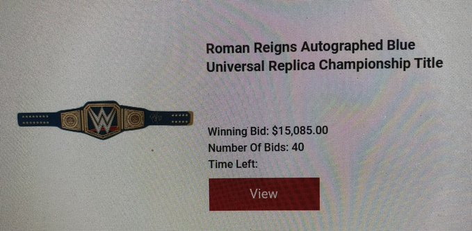For all the clowns that think <a href="/WWERomanReigns/">Roman Reigns</a> is overpaid for his schedule an thinks his contract needs to be restructured...the man paid his years wages with one signed title in auction...How many damn t-shirts do the rest have to sell to get to this amount...the man earned his!