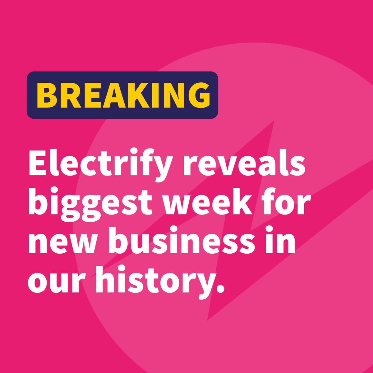 We’ve just enjoyed the most successful week in our history, with EIGHT new projects secured including some brilliant new and returning clients. 😍

➡️ electrify.me.uk/news/one-extra…
