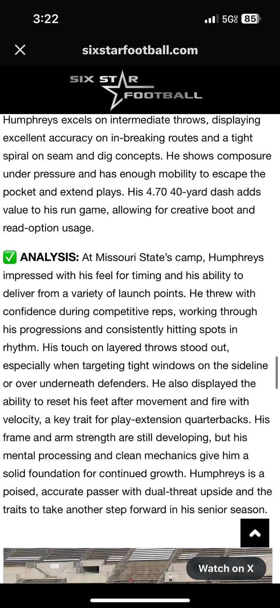 Thank you <a href="/sixstarfootball/">Six Star Football | PLUS+</a> for the write up <a href="/JPRockMO/">JP Rock</a> <a href="/WrightCityFB/">Wright City Football</a>