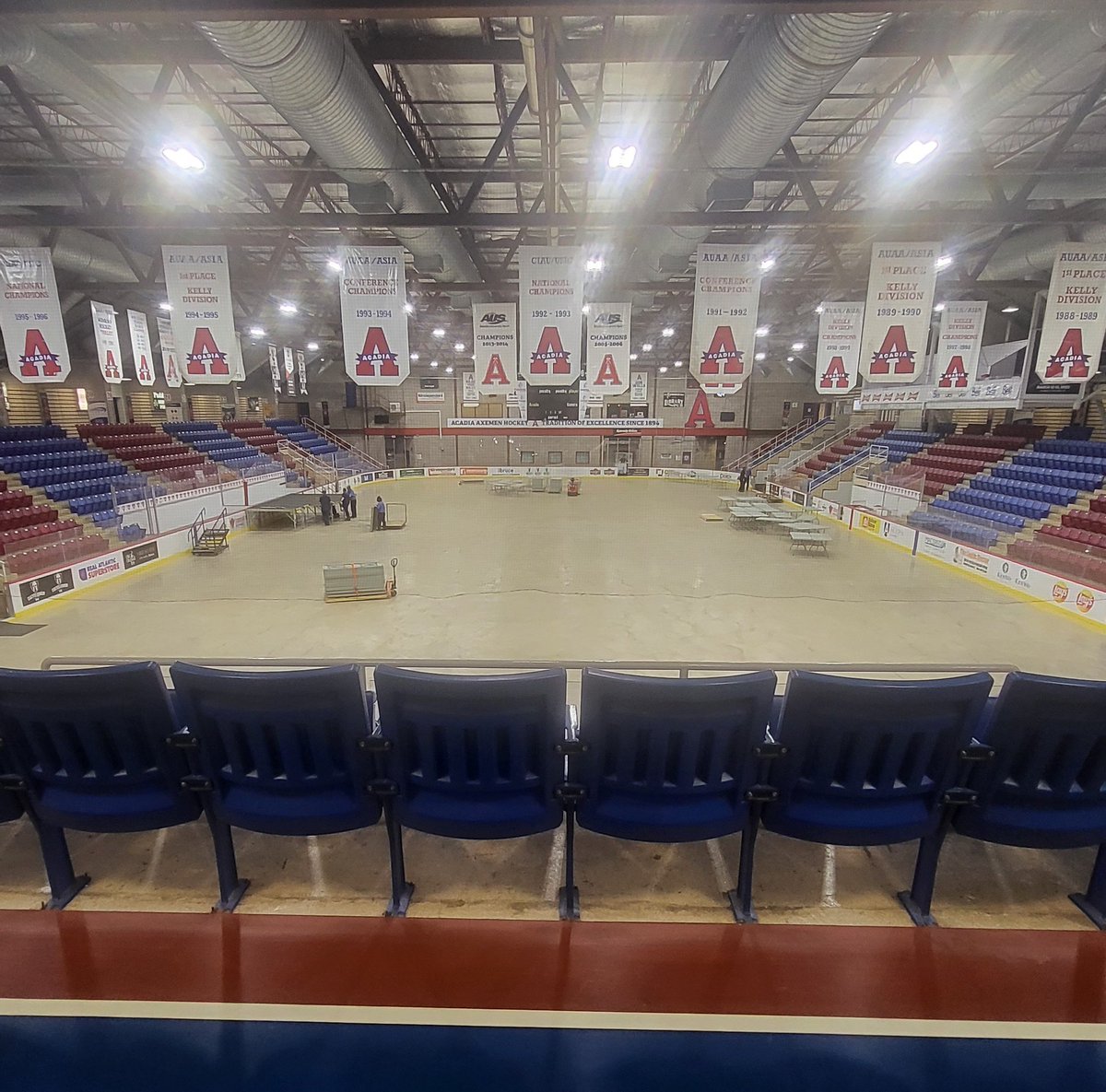 Just off the track at Acadia U! The rink is being set up for the Acadia ...