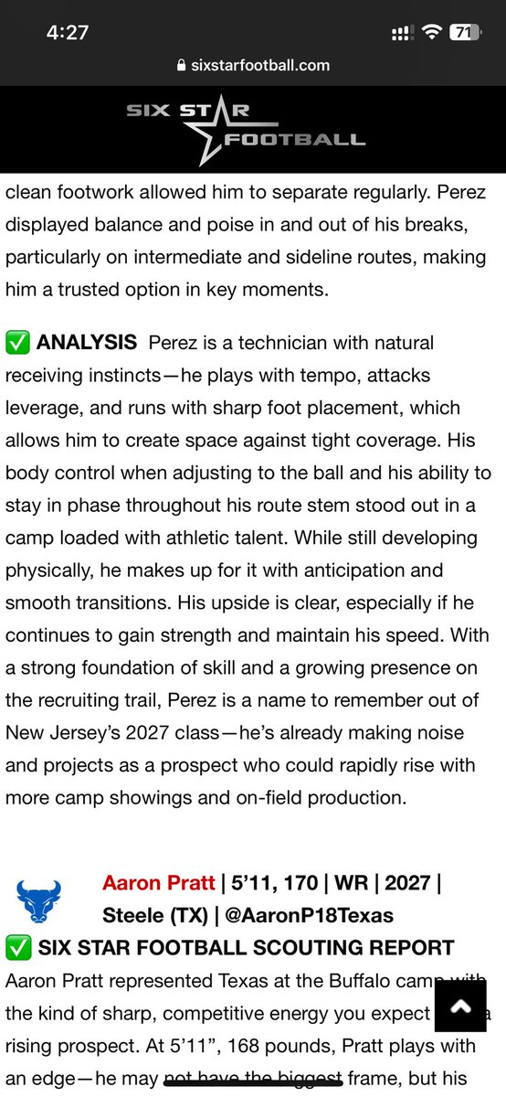 Thank you <a href="/sixstarfootball/">Six Star Football | PLUS+</a> for the write up!! <a href="/BigBody_Nas8/">Nasir Gaines</a> <a href="/Coach_Hewitt86/">Matt Hewitt</a>