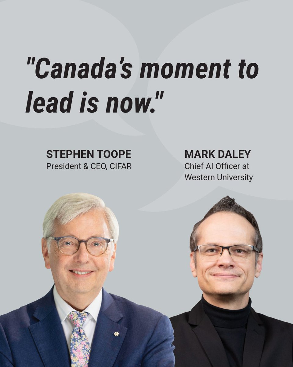 CIFAR_News's tweet image. #AI is moving fast — and old governance models can’t keep up.
In @TheHillTimes, CIFAR President & CEO Stephen J. Toope and Mark Daley, Chief AI Officer @westernu, call for a new approach — one that Canada is uniquely positioned to lead.
🔗: hilltimes.com/story/2025/06/…