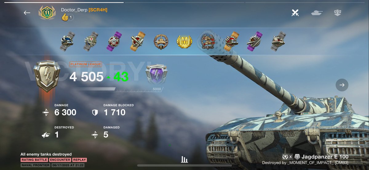 Doctor_Derp1's tweet photo. As much as they butchered this tank with nerfs, it’s still capable of something hilarious #worldoftanksblitz https://t.co/ahlShsLV3A