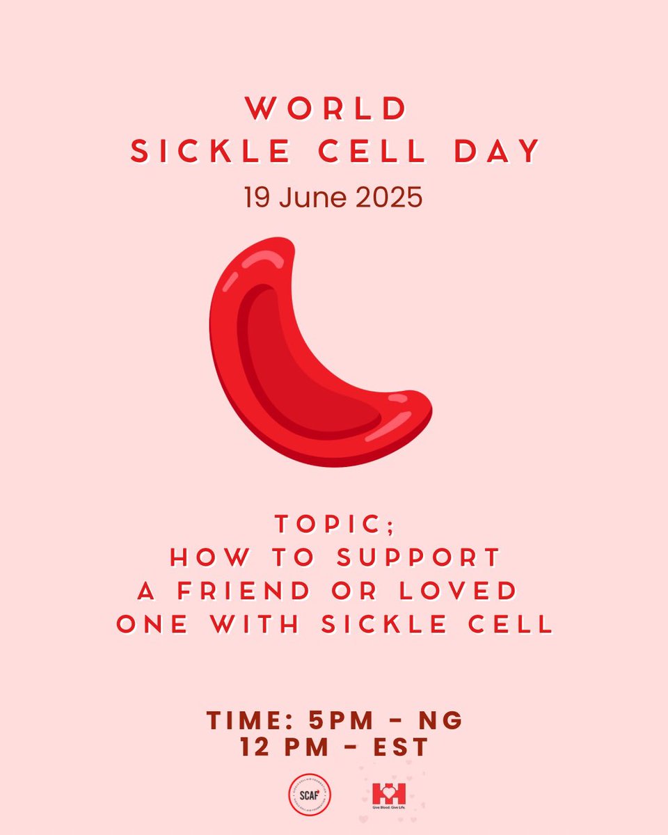 World Sickle Cell Day is almost here!
Join us LIVE on TikTok as we talk about:
“How to Support a Friend or Loved One with Sickle Cell” 
Whether you’re a friend, family member, or advocate — this convo is for YOU. Let’s show up for the warriors. 💪🏽
#WorldSickleCellDay