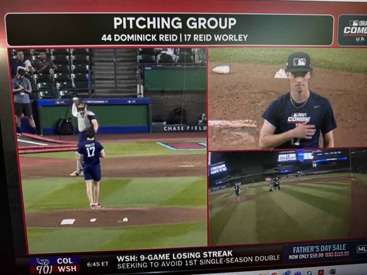 Region 5 Alum ⁦<a href="/ReidWorley18/">Reid Worley</a>⁩ showing off his 3000+ RPM Slider at the MLB Combine.  ⁦<a href="/CHSBaseWarriors/">Cherokee High School Baseball</a>⁩