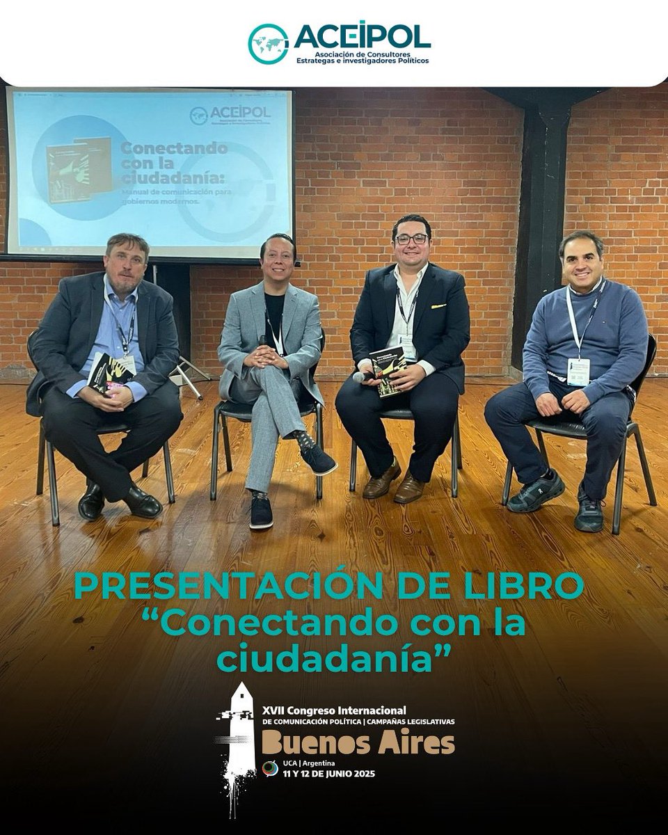 ACEIPOL's tweet photo. 📘 Nuestro más reciente libro, “Conectando con la ciudadanía: Manual de Comunicación para Gobiernos Modernos” se presentó en el XVII Congreso Internacional de Comunicación Política en Buenos Aires 🇦🇷

#ACEIPOL #CongresoBA #ComunicaciónPolítica https://t.co/Wdcbb7p5Wp