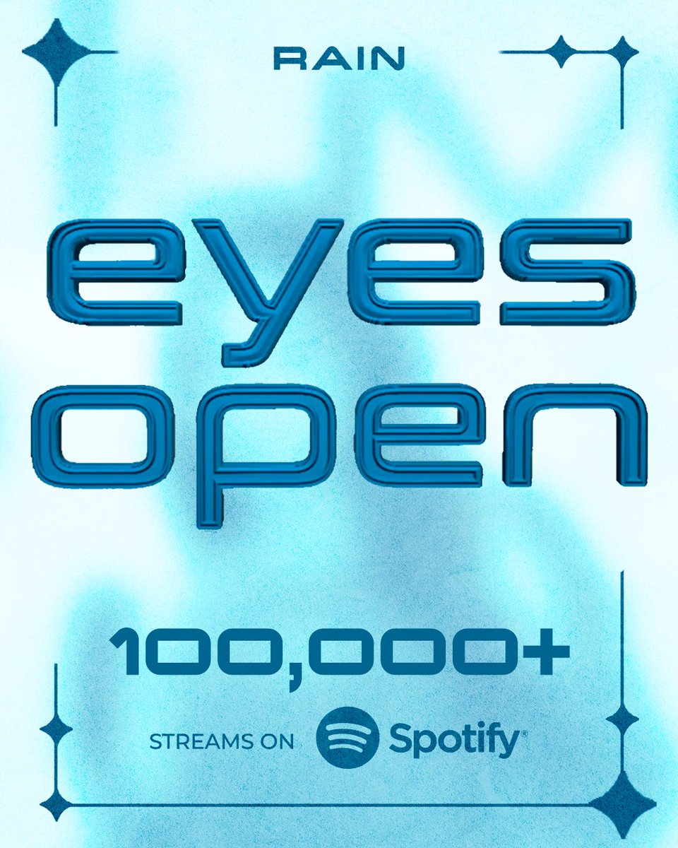 GRABE KAYOOO! 🎉

<a href="/rainraincelmar/">RAIN</a>'s 'eyes open' has reached 100,000+ streams on <a href="/Spotify/">Spotify</a>!

Keep on streaming!
🔗spoti.fi/4dzXTxa

#Rain #RainCelmar #Rain_EyesOpen #BLUVD #StarMusicPH