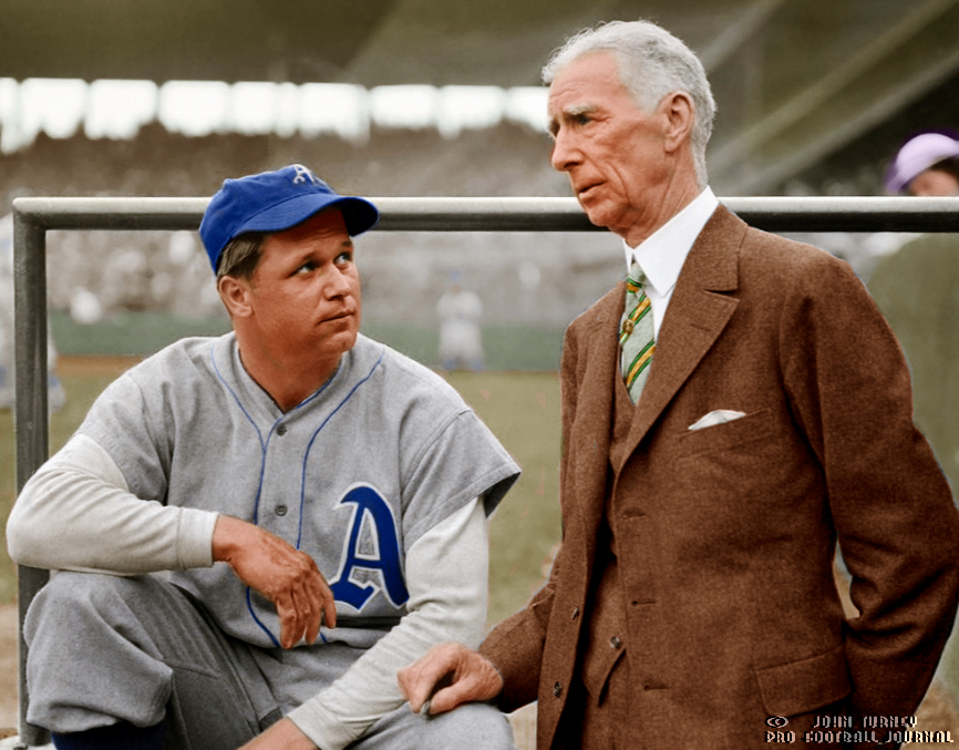 NFL_Journal's tweet photo. #MLBColorization #MLBColorizations Jimmy Foxx and Connie Mack https://t.co/CxASCX8tvP