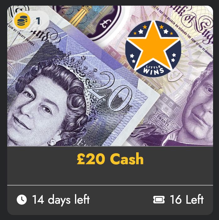 Convert one of your snapcoins into a potential winner of a crisp £20 with our #LittleWIns competition. Only 16 tickets left, with great odds to be a winner!

PLAY NOW AT prizesnap.co.uk/play#/comp/81