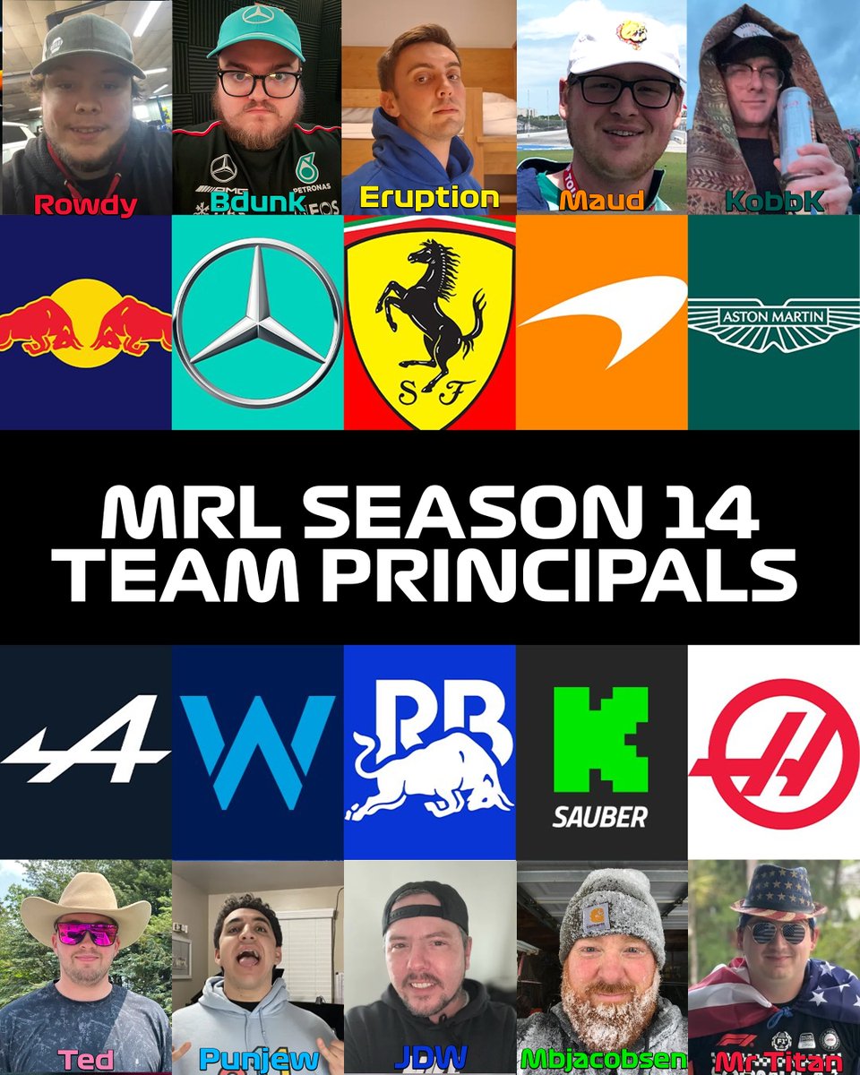 🚨 MRL Season 14 – Meet the 10 Team Principals! 🧠🏎️
The masterminds behind the strategy. The leaders of the grid.
Which team will rise to the top under their leadership? 💬👇
Here are the TPs leading the charge this season:
#MRLSeason14 #SimRacing #TeamPrincipals #F1Esports #MRL